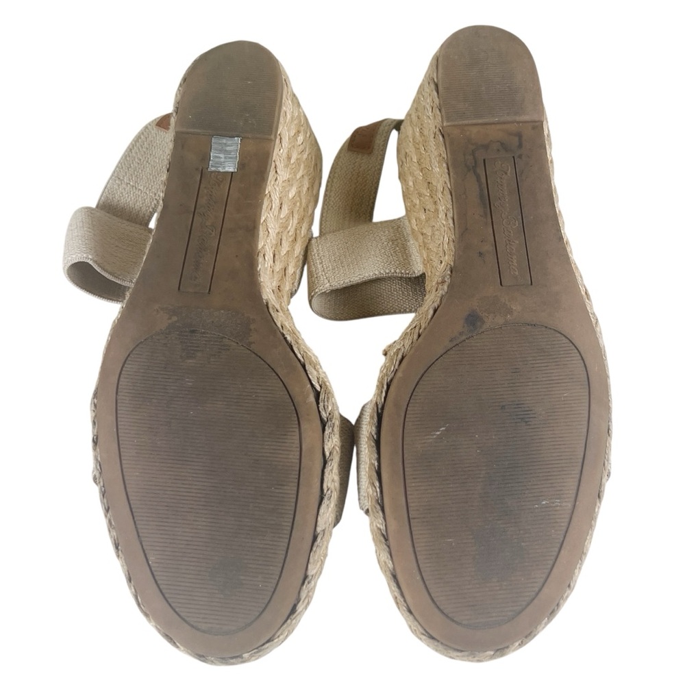 Tommy Bahama Tan Sakura Espadrille Wedge Sandals Size 9 EUC Spring Neutral - Picture 6 of 6